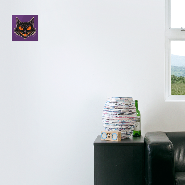 Vintage Halloween Black Cat - Distressed by JessArty